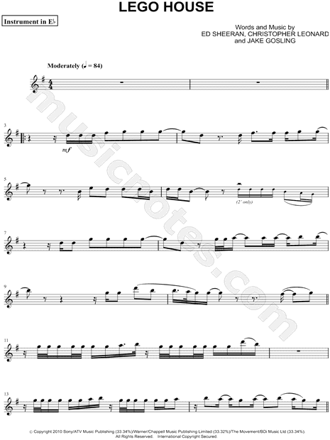 Lego House - Eb Instrument