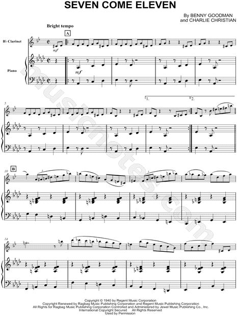 Seven Come Eleven - Piano Accompaniment