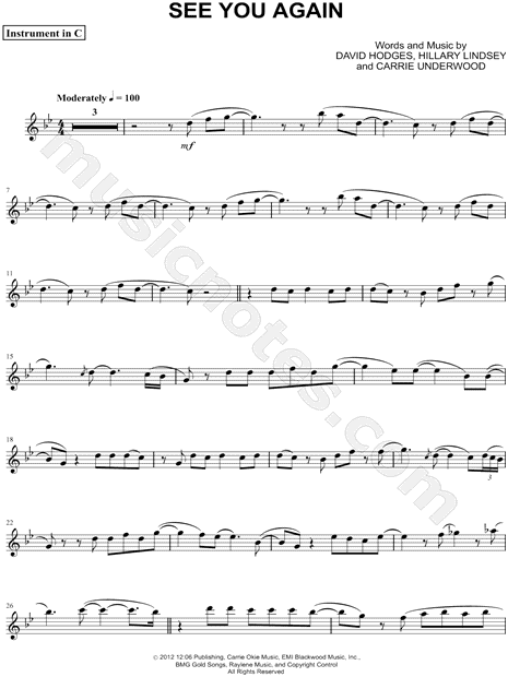 See You Again - C Instrument