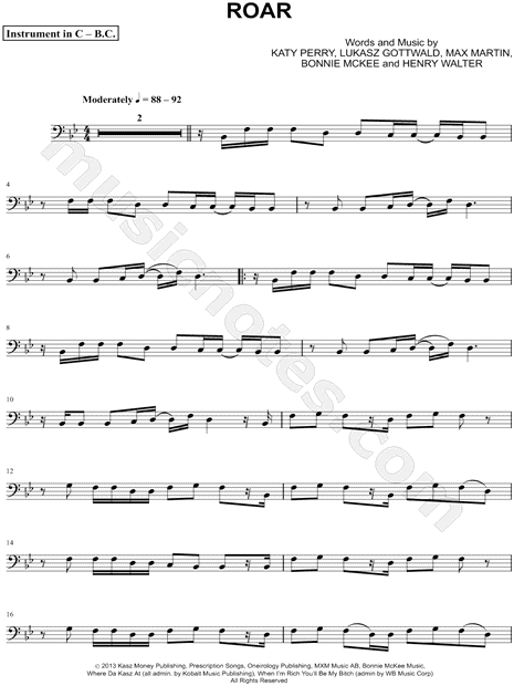Roar - Bass Clef Instrument