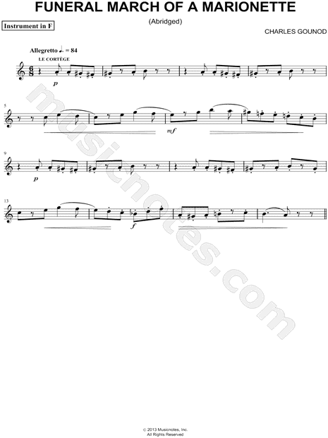 Funeral March of a Marionette - F Instrument