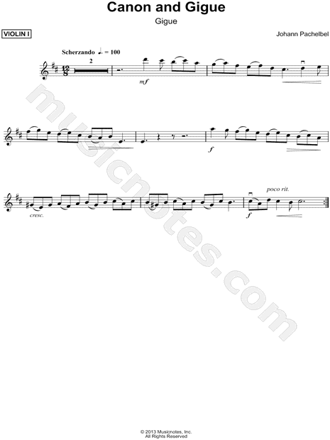 Canon and Gigue: Gigue - Violin I