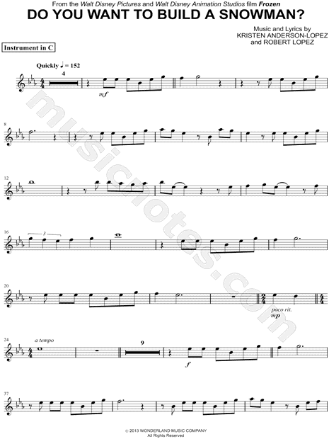 Do You Want to Build a Snowman? - C Instrument