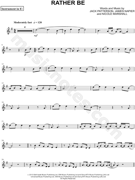 Rather Be - Eb Instrument