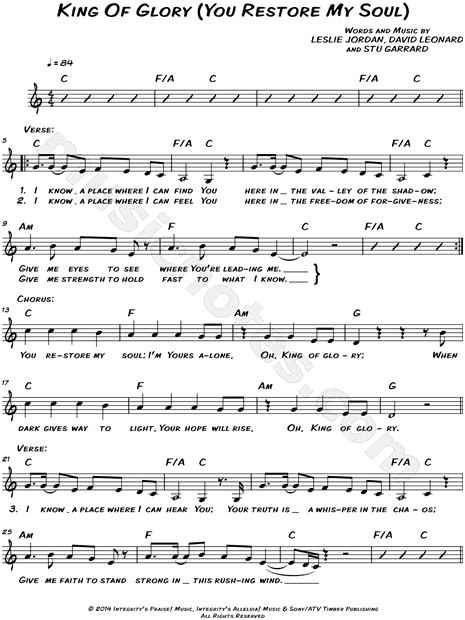 King of Glory (You Restore My Soul)