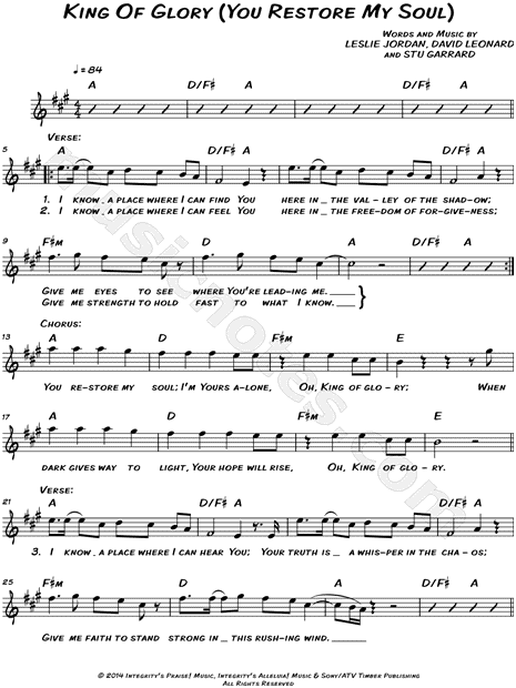 King of Glory (You Restore My Soul)