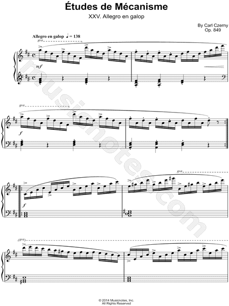 Etudes de Mecanisme: XXV. Allegro en galop