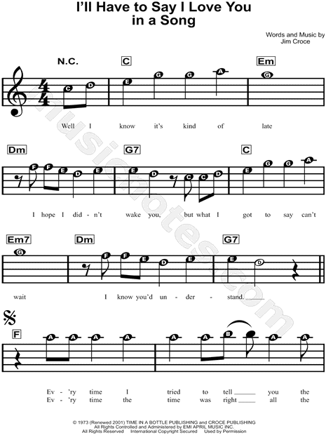 I'll Have to Say I Love You in a Song
