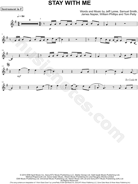 Stay with Me - F Instrument