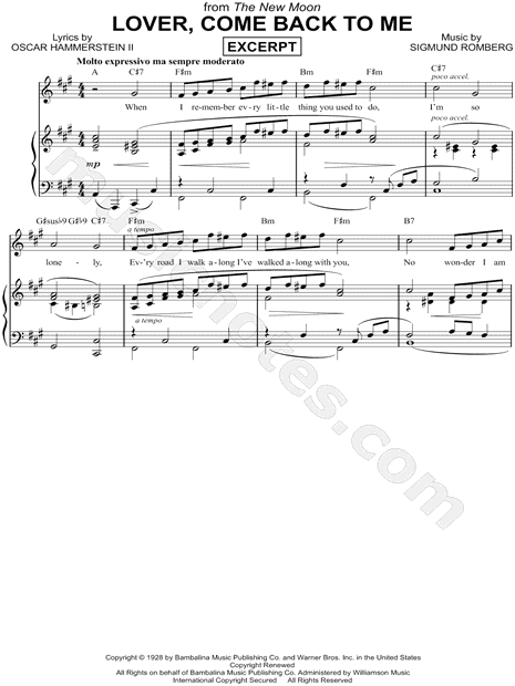 Lover, Come Back to Me [Excerpt]