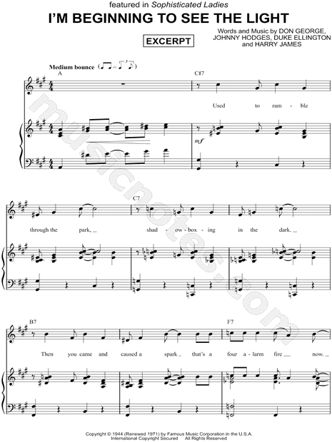I'm Beginning to See the Light [Excerpt]