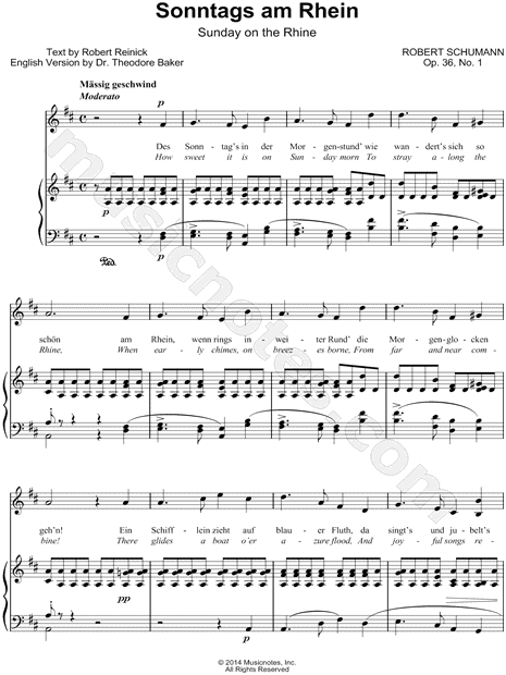 6 Gedichte, Op. 36: I. Sonntags am Rhein