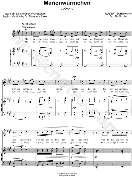 Liederalbum für die Jugend, Op. 79: XIV. Marienwürmchen