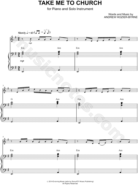 Take Me to Church - Piano Accompaniment