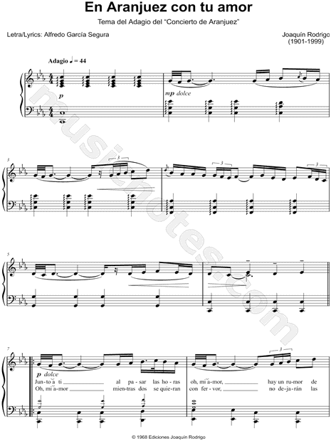 En Aranjuez con tu amor: Tema del Adagio del Concierto de Aranjuez