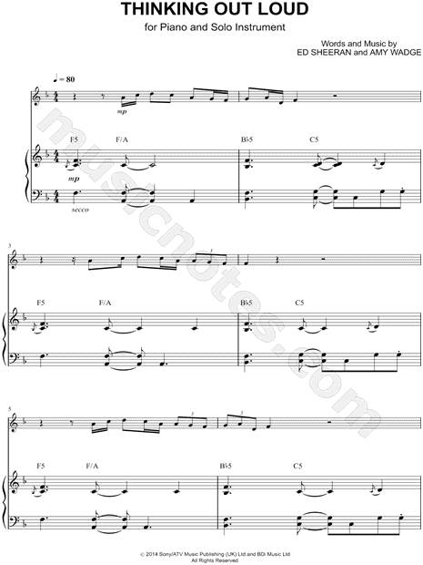 Thinking Out Loud - Piano Accompaniment
