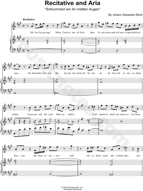 Recitative and Aria from Ich habe genug