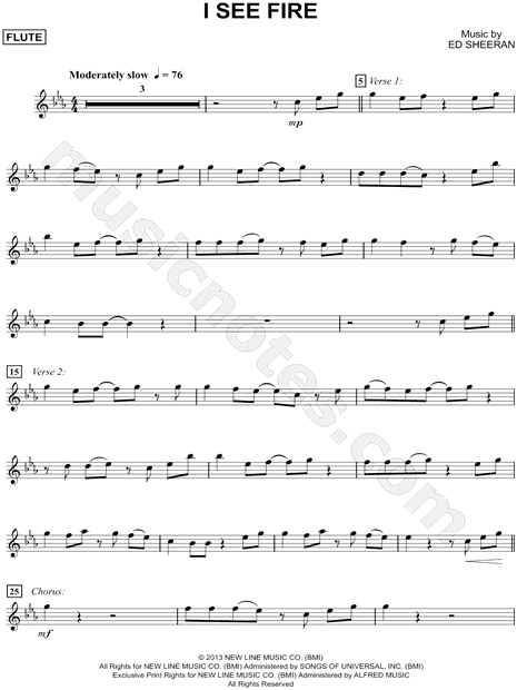 I See Fire - Flute