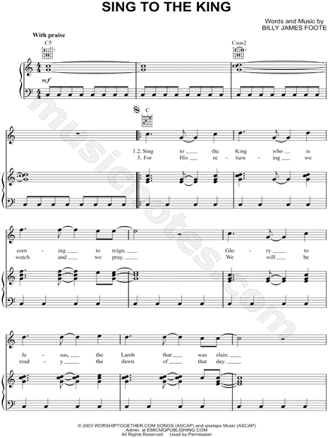 Sing To the King