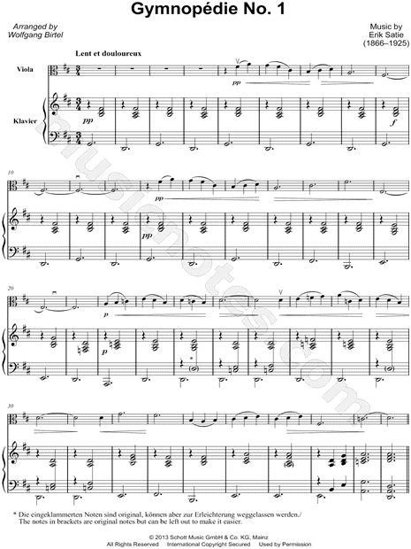 Gymnopédie No. 1 - Viola & Piano