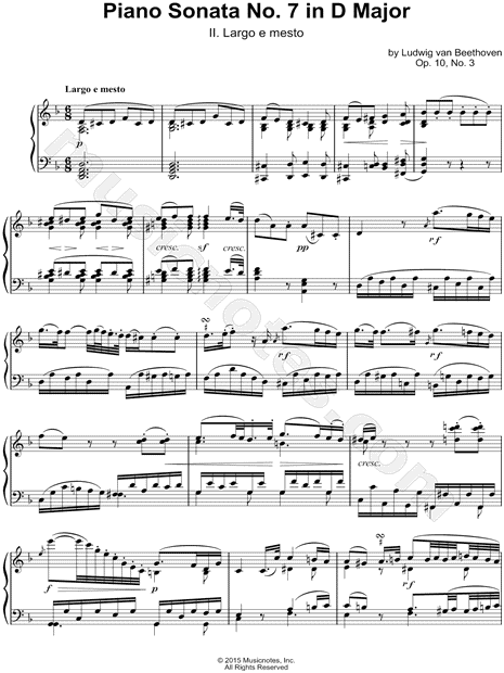 Piano Sonata No. 7 in D Major: II. Largo e mesto