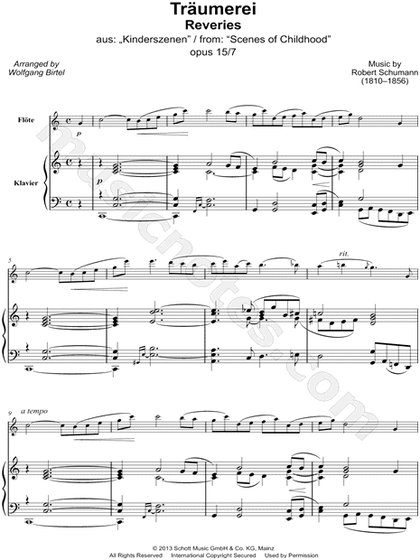 Kinderszenen, Op. 15, No. 7: Träumerei - Flute & Piano