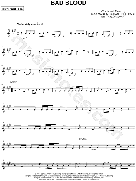 Bad Blood - Bb Instrument