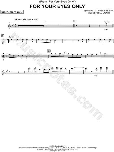 For Your Eyes Only - C Instrument