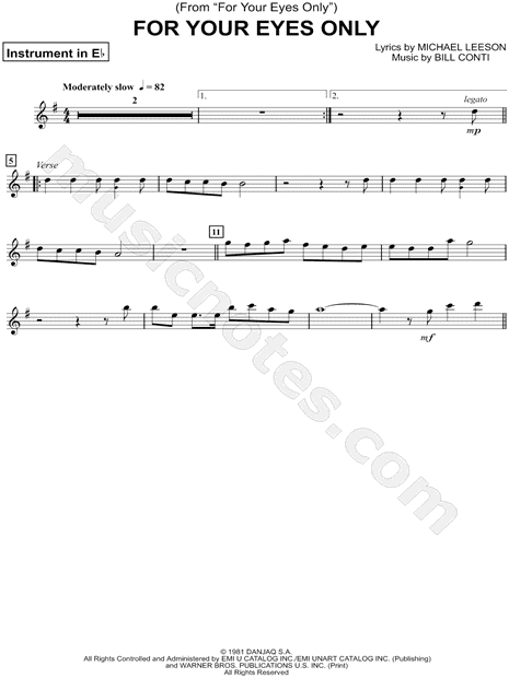 For Your Eyes Only - Eb Instrument