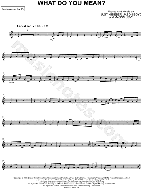 What Do You Mean? - Eb Instrument