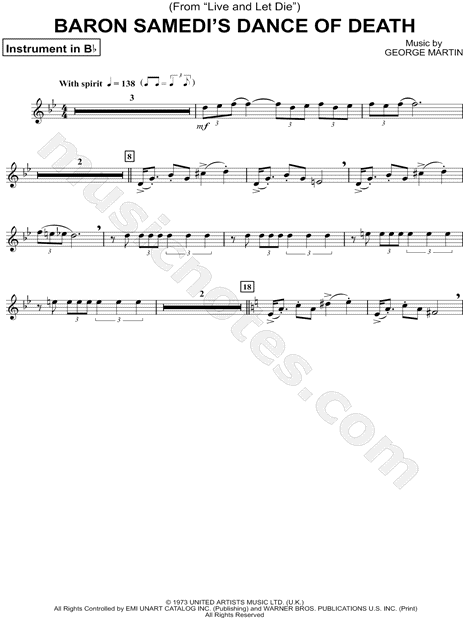 Baron Samedi's Dance of Death - Bb Instrument