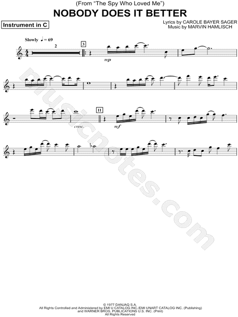 Nobody Does It Better - C Instrument