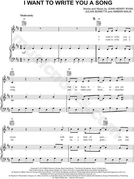 I Want to Write You a Song
