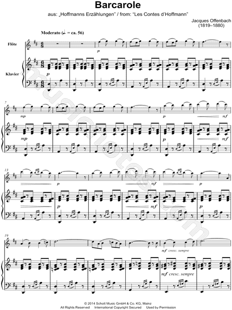 Barcarolle - Flute & Piano