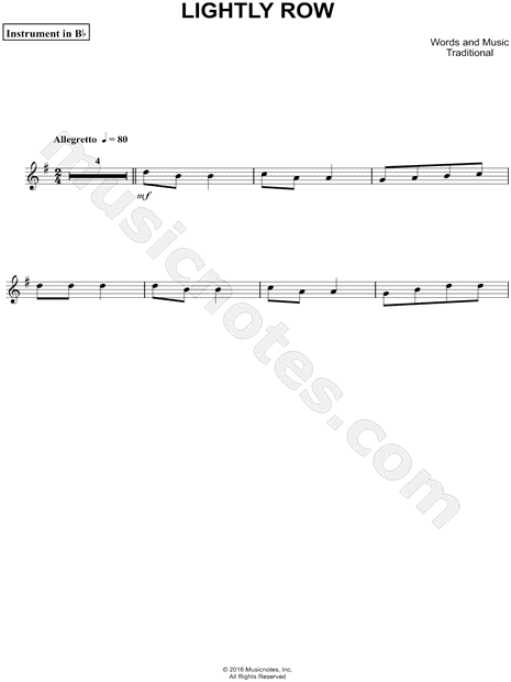 Lightly Row - Bb Instrument