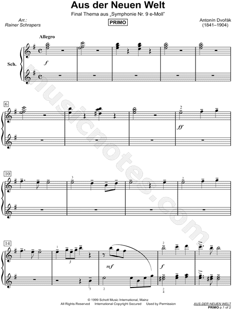 Symphony No. 9 in E Minor ("From the New World"), Op. 95: IV. Allegro con fuoco [Theme]