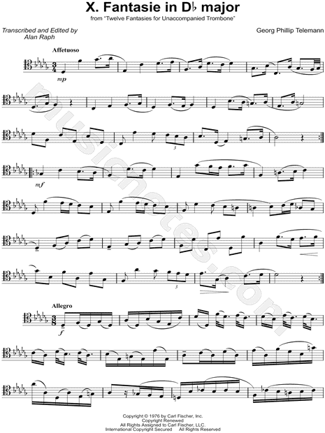 12 Fantasies for Unaccompanied Trombone, TWV 40:2-13: X. Fantasie in Db Major