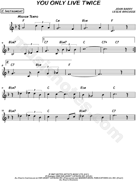 You Only Live Twice - C Instrument