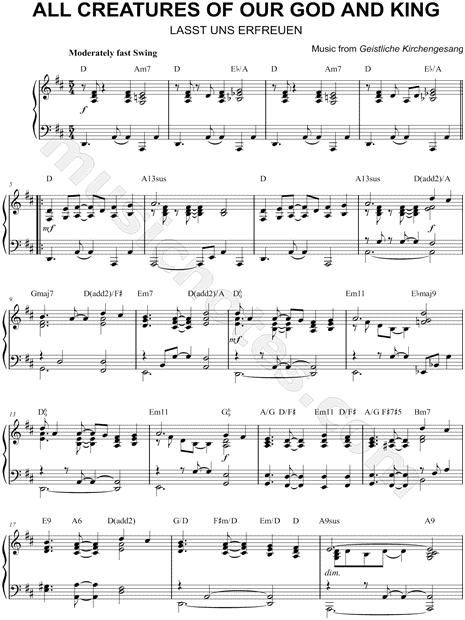 All Creatures of Our God and King [jazz version]