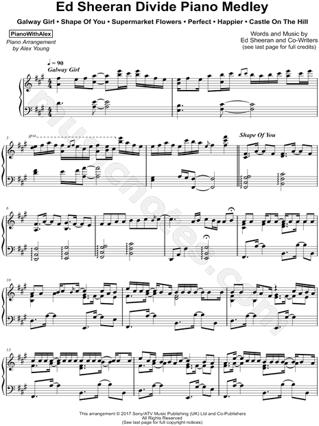 Ed Sheeran Divide Piano Medley