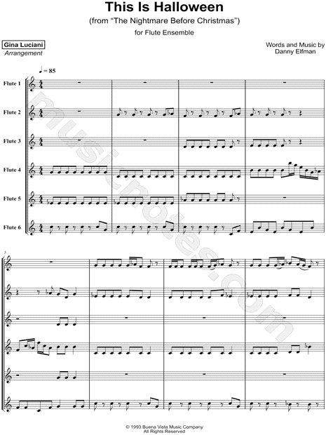 This Is Halloween (from The Nightmare Before Christmas) - Flute Ensemble