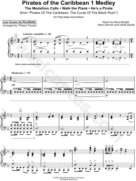 Pirates of the Caribbean 1 Medley
