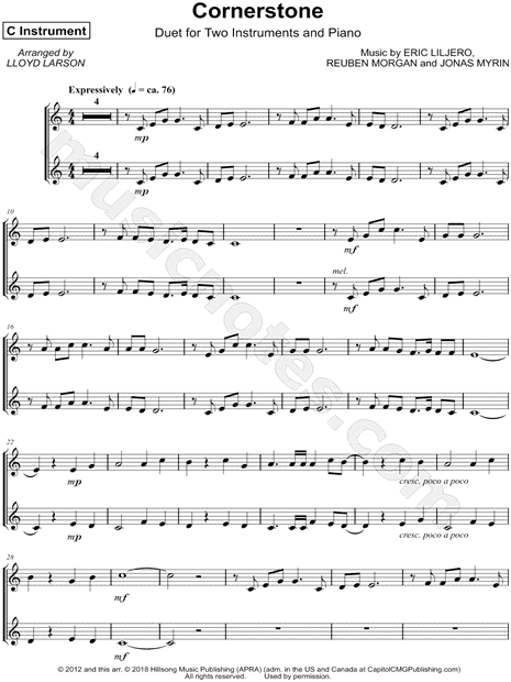 Cornerstone - C Instrument Duet