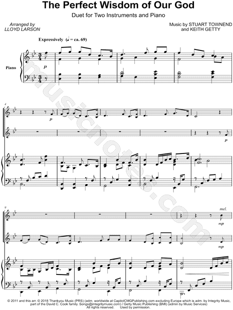 The Perfect Wisdom of Our God - Piano Accompaniment