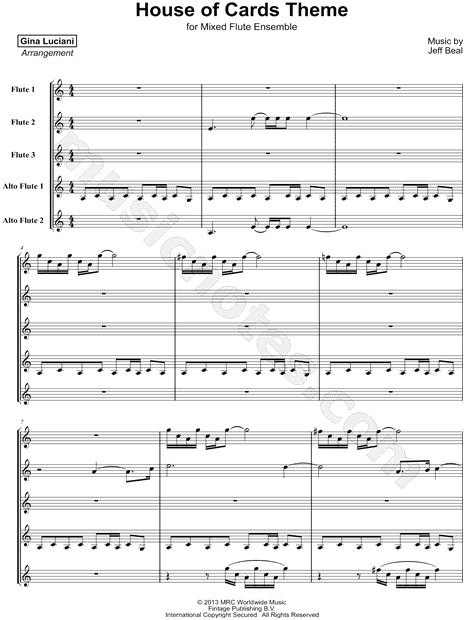 House of Cards (Main Title Theme) - Mixed Flute Ensemble