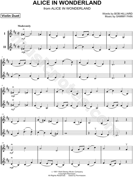 Alice in Wonderland - Violin Duet