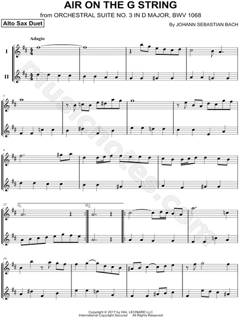 Air on the G String - Alto Saxophone Duet