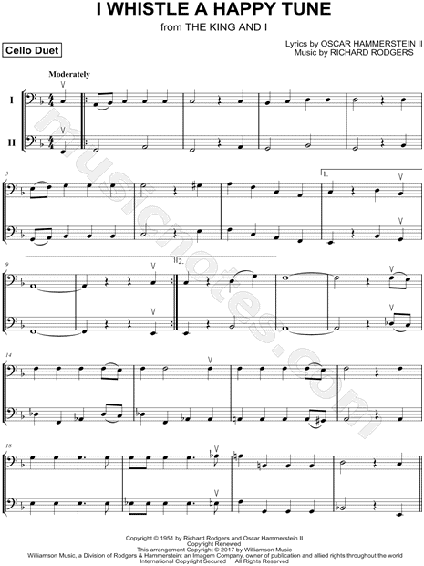 I Whistle a Happy Tune - Cello Duet