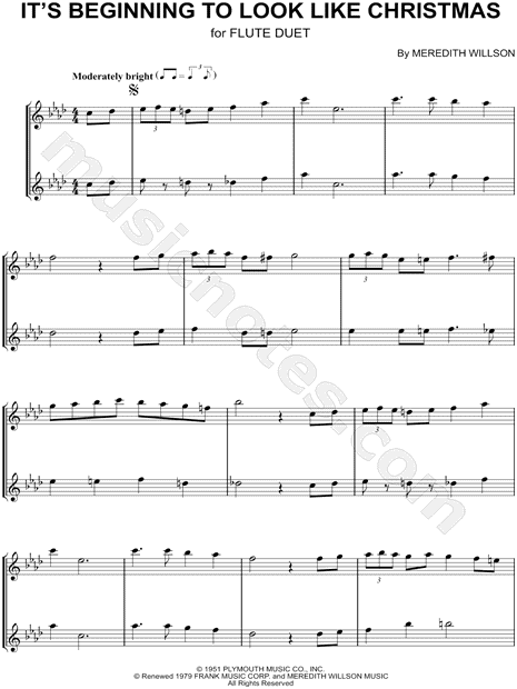 It's Beginning to Look a Lot Like Christmas - Flute Duet