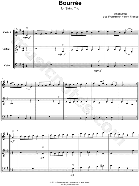Bourée - String Trio